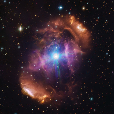 The nebula (NGC 6164/6165) surrounding HD 148937 as seen in visible light. Image Credit: ESO/VPHAS+ team.