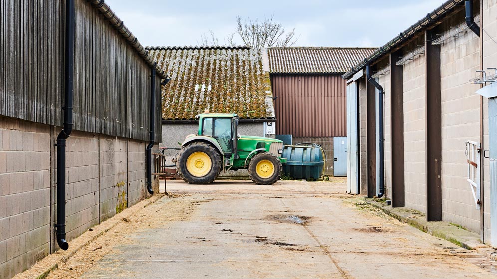A tractor at Cockle Park Farm