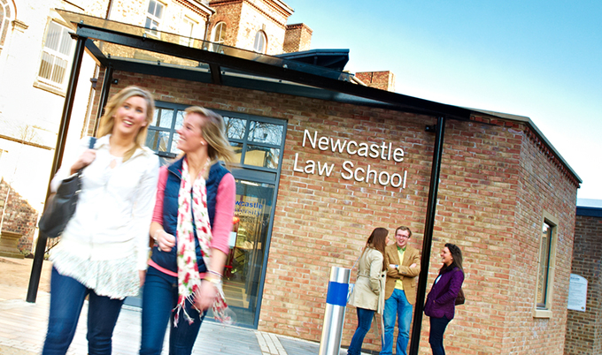 Group of students outside Newcastle University Law School