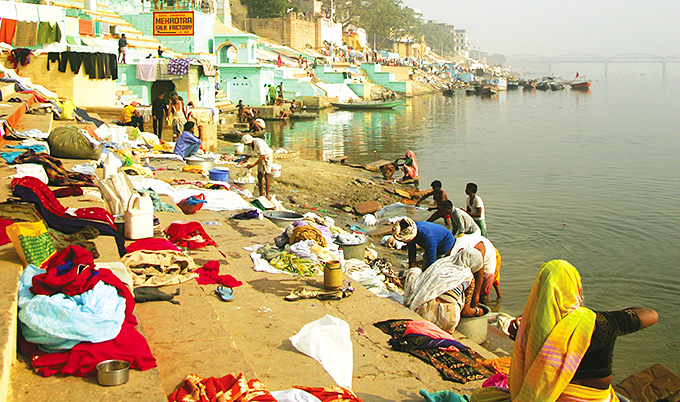 Bathing in the Ganges river