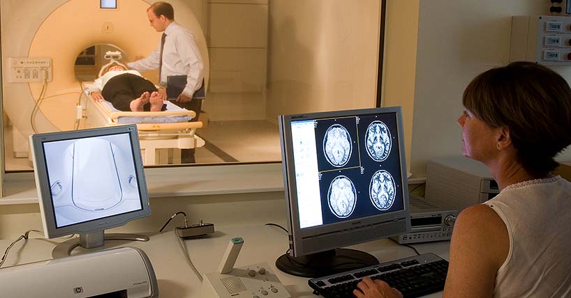 Patient having MRI scan