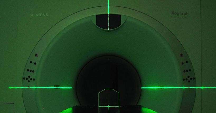 PET scanner lasers