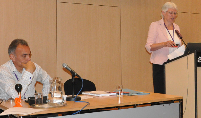 Professor Erica Haimes and Dr Simon Woods at a PARTS symposium.