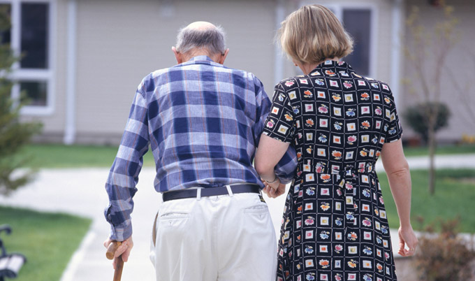 Old people walking