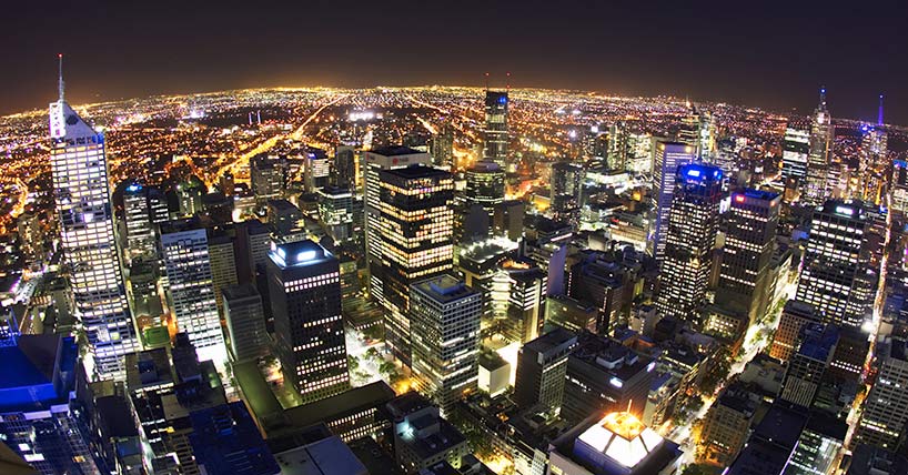 City skyline at night 