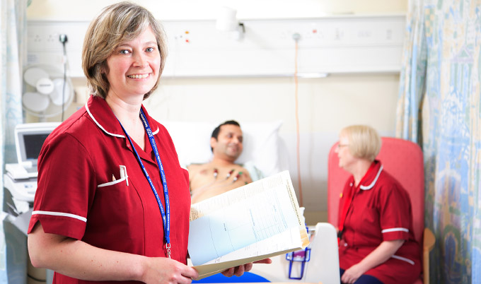 Hospital nurses with patient