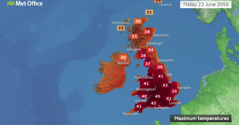 Heatwave map 2056