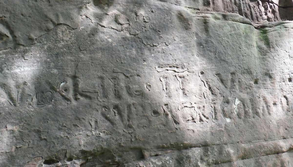 Inscriptions left by the Roman Army in the remains of a quarry near Hadrian's Wall in 207AD are at risk from erosion.