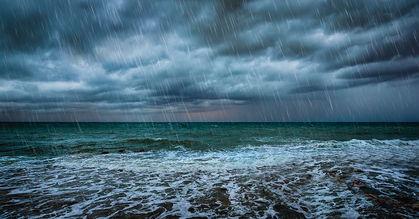 heavy rain and waves on a stormy sea heavy rain and waves on a stormy sea