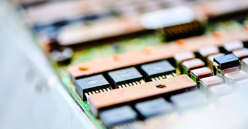 a close-up of an circuit board