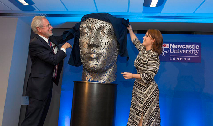 Princess Eugenie unveiling sculpture to mark official launch of Newcastle University London Princess Eugenie unveiling sculpture to mark official launch of Newcastle University London