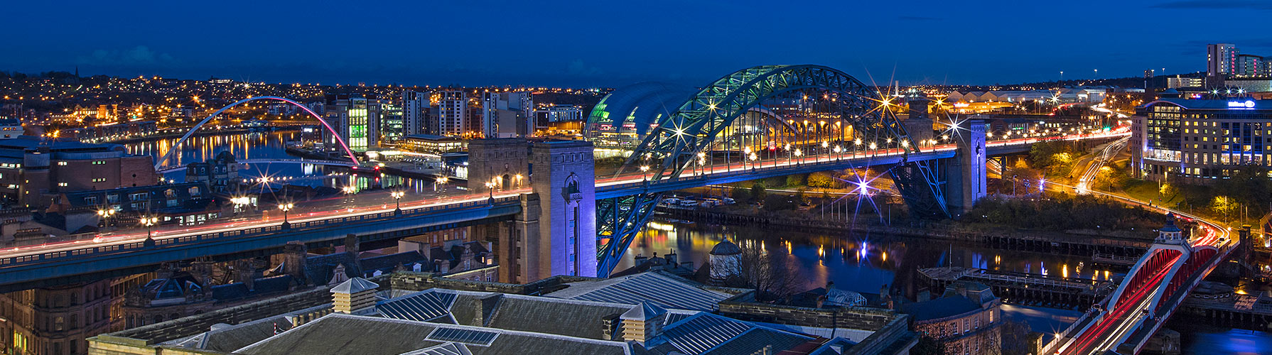 Arial photograph of Newcastle and the Tyne Bridge