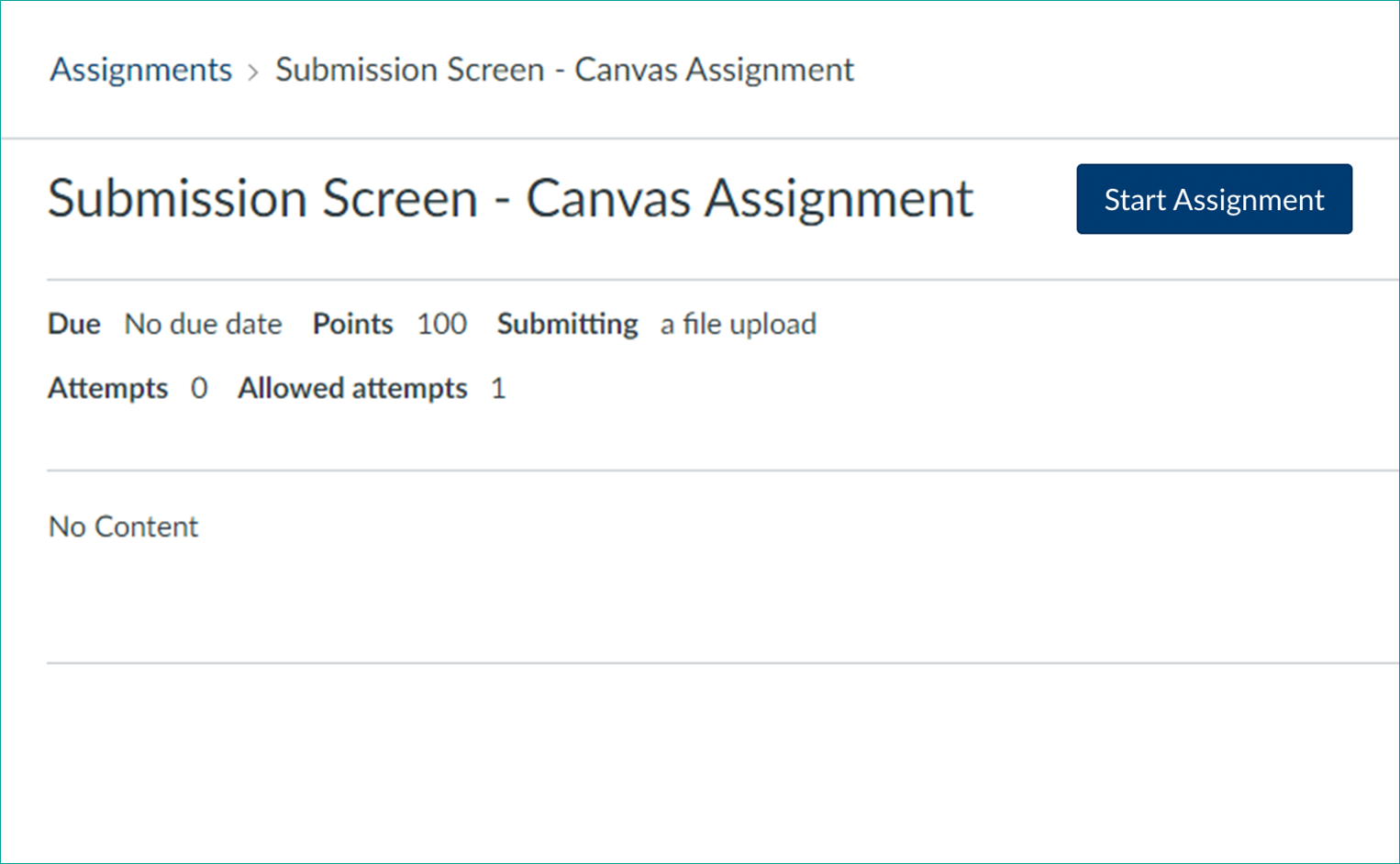 assignment submission canvas