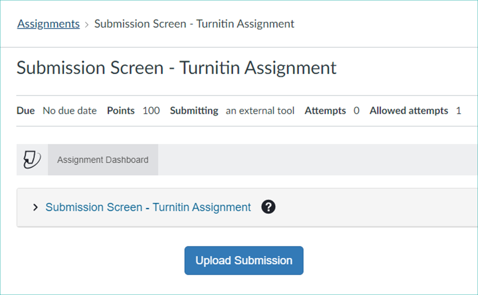 A screenshot of a Turnitin assignment