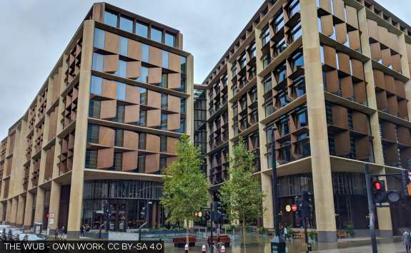 Bloomberg London office building viewed from Cannon Street / Walbrook