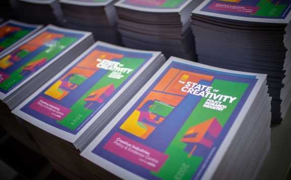 The front cover of the 2023 Creative PEC State of Creativity programme