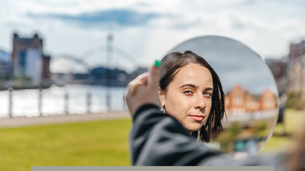 Student overlooking the Tyne. 