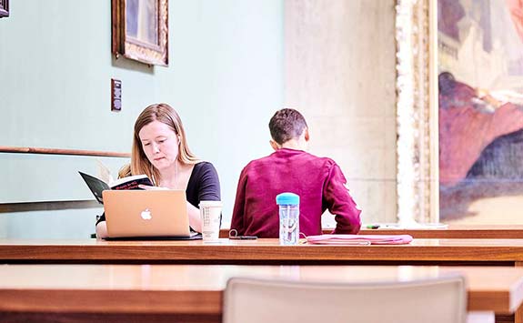 Two Students Studying in the Percy Gallery