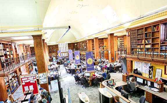 a panoramic photograph of the school of english literature landguage and linguistics archive section, percy building, newcastle university