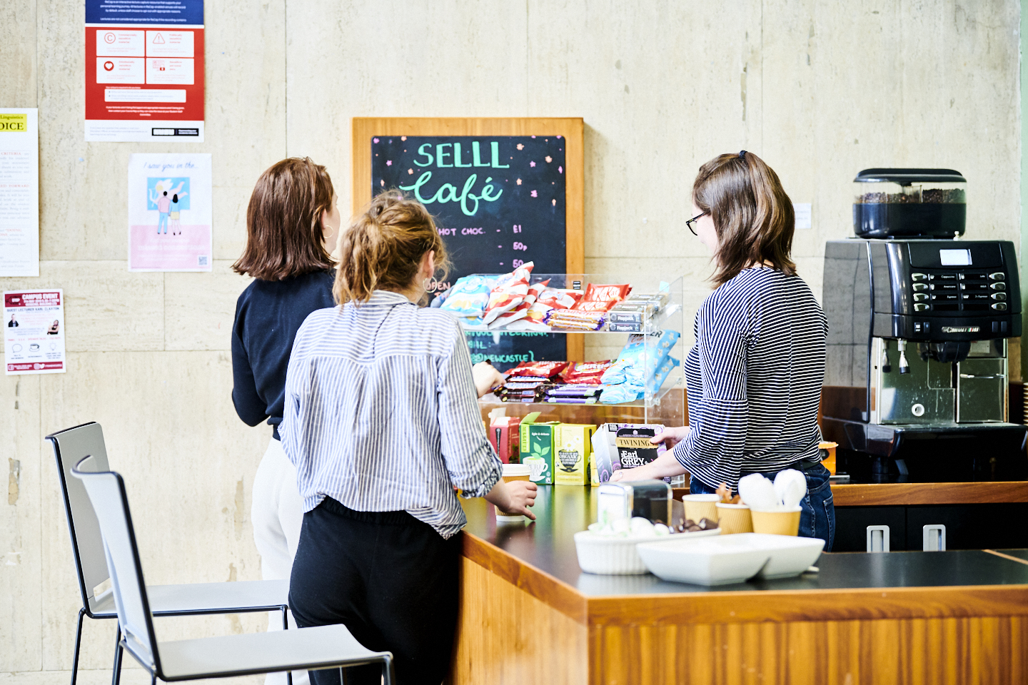 Students at the SELLL Cafe in 2019.