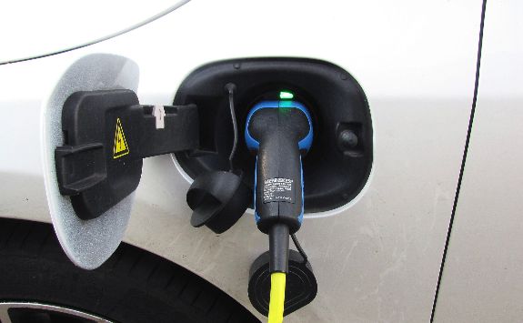 Electric car charging port.