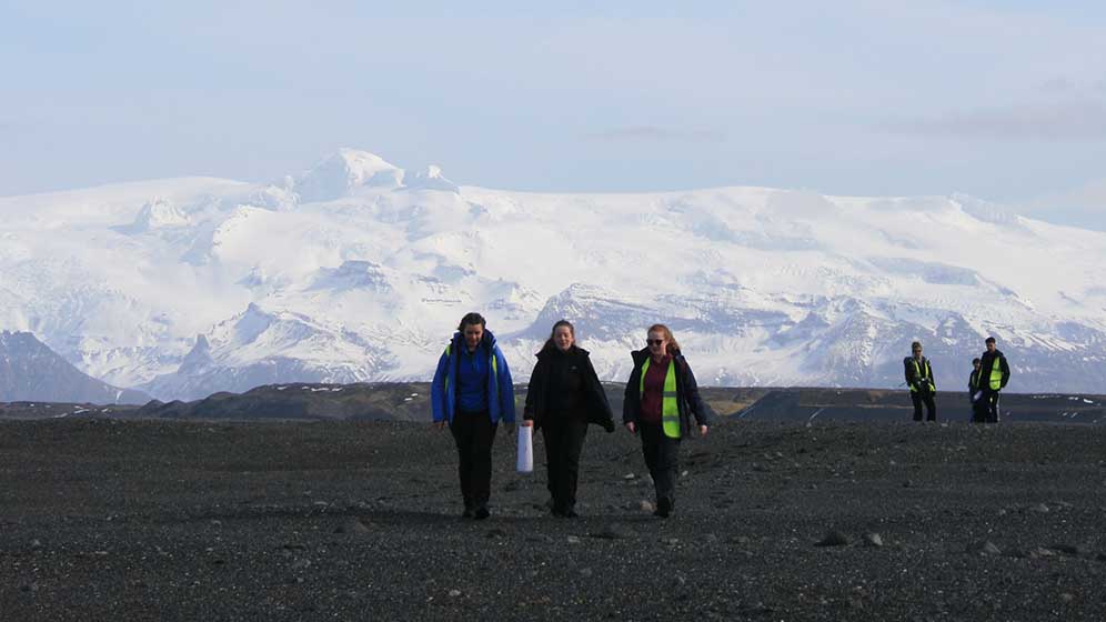 Physical geography students on a field trip to Iceland in 2018-19
