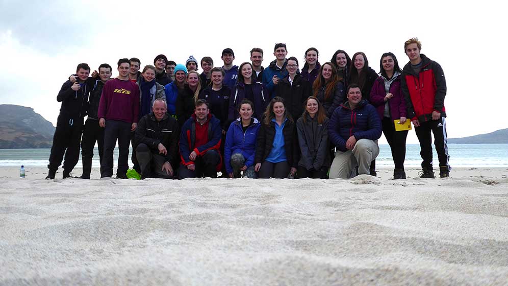 Students on a geography trip to Ireland