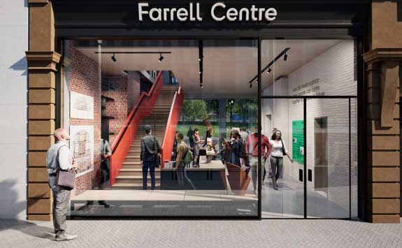 The entrance of the Farrell Centre