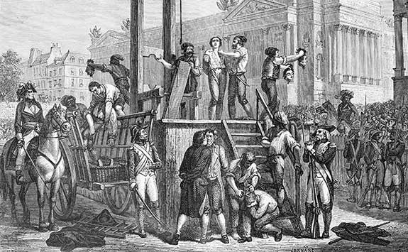 Maximilien Robespierre led to the guillotine.