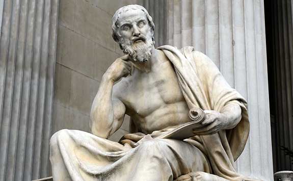 A statue of Herodotus.