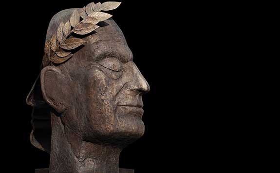 A bust of Julius Caesar.