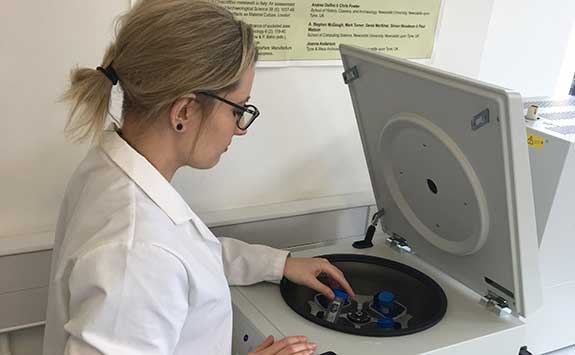 A PhD student working in the Wolfson lab