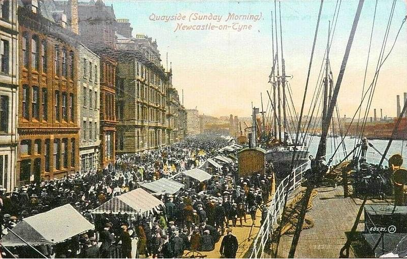 Quayside Sunday Market in the late 19th century - early 20th century