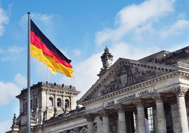 German flag at the Platz Republik