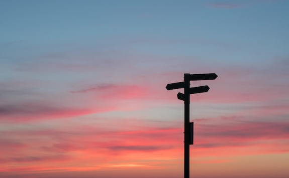 Shadow of a signpost