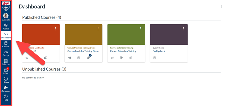Screenshot of Canvas Global Navigation Bar