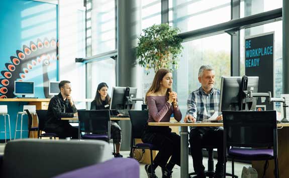 Students attending sessions at the award-winning Careers Service.