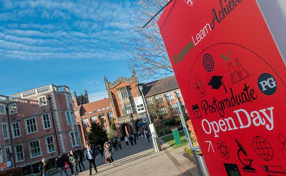 A prospective student and parent talk to an academic at the Open Day.