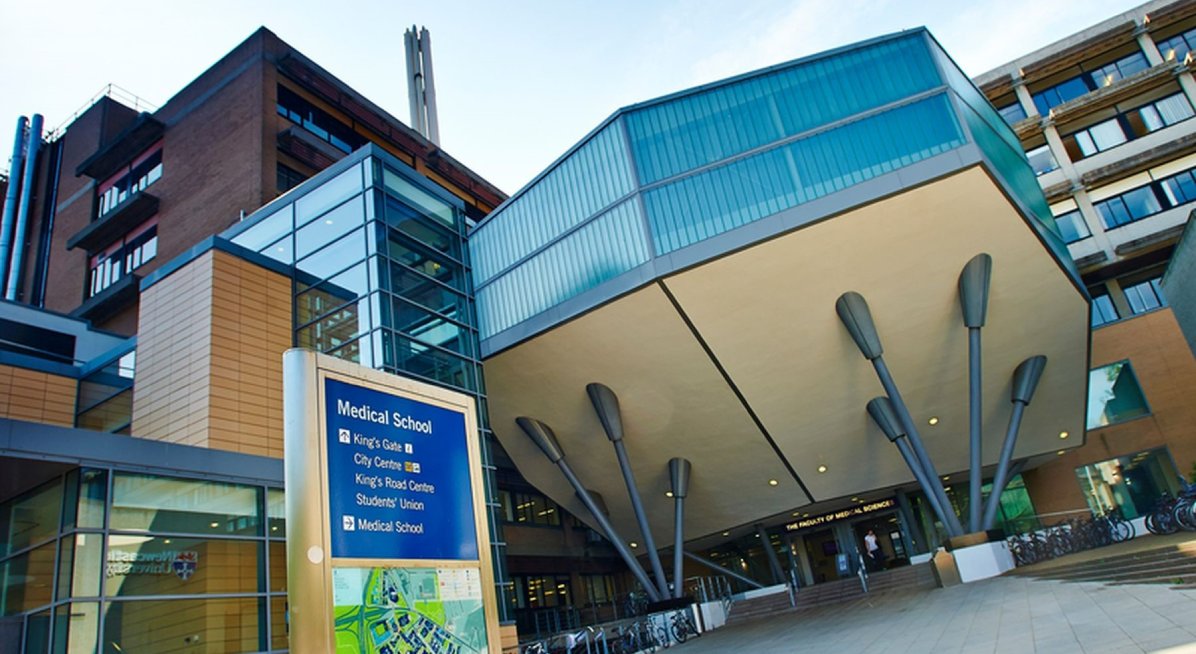 Photo showing entrance to Newcastle University Medical School