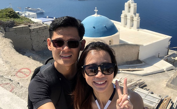 Chun Wee and his wife in Greece after a conference in Athens.