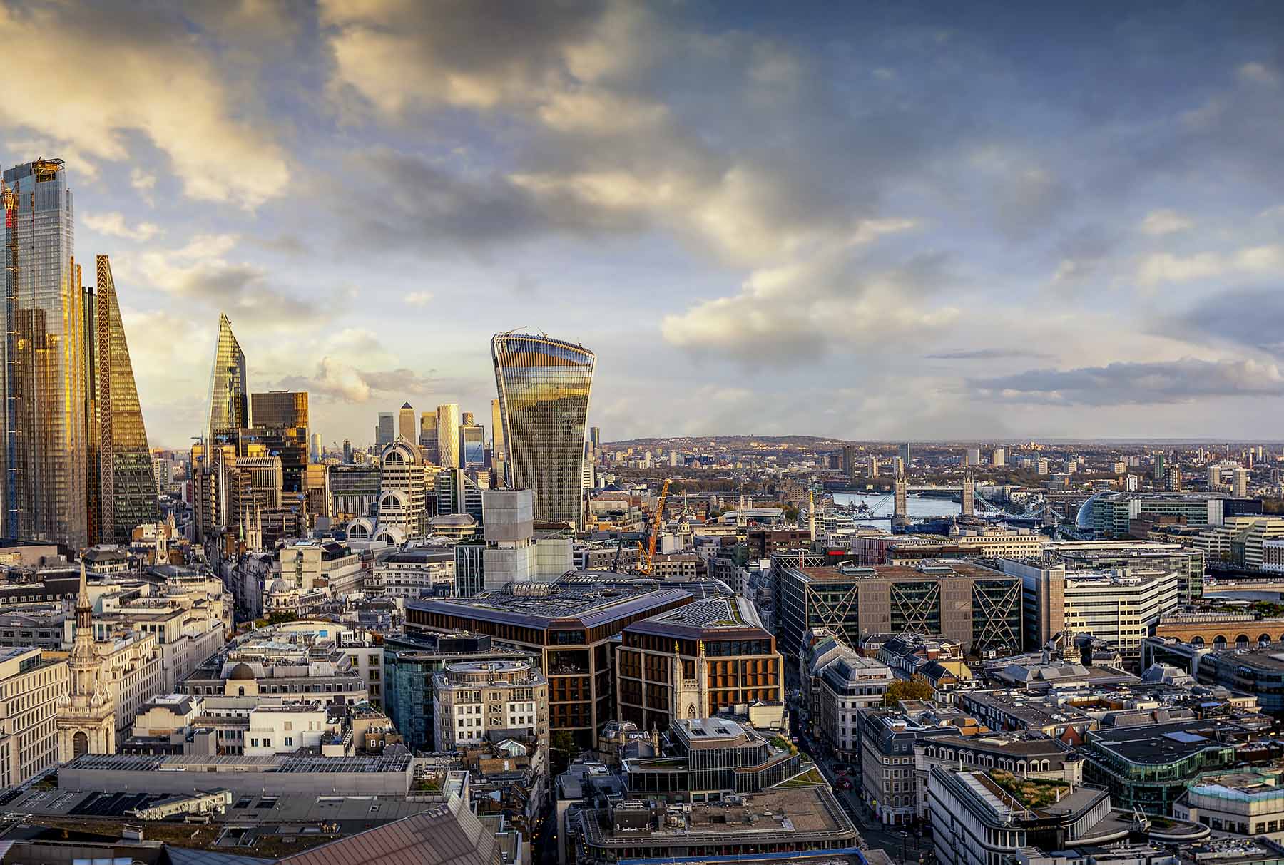 Birds-eye view of London
