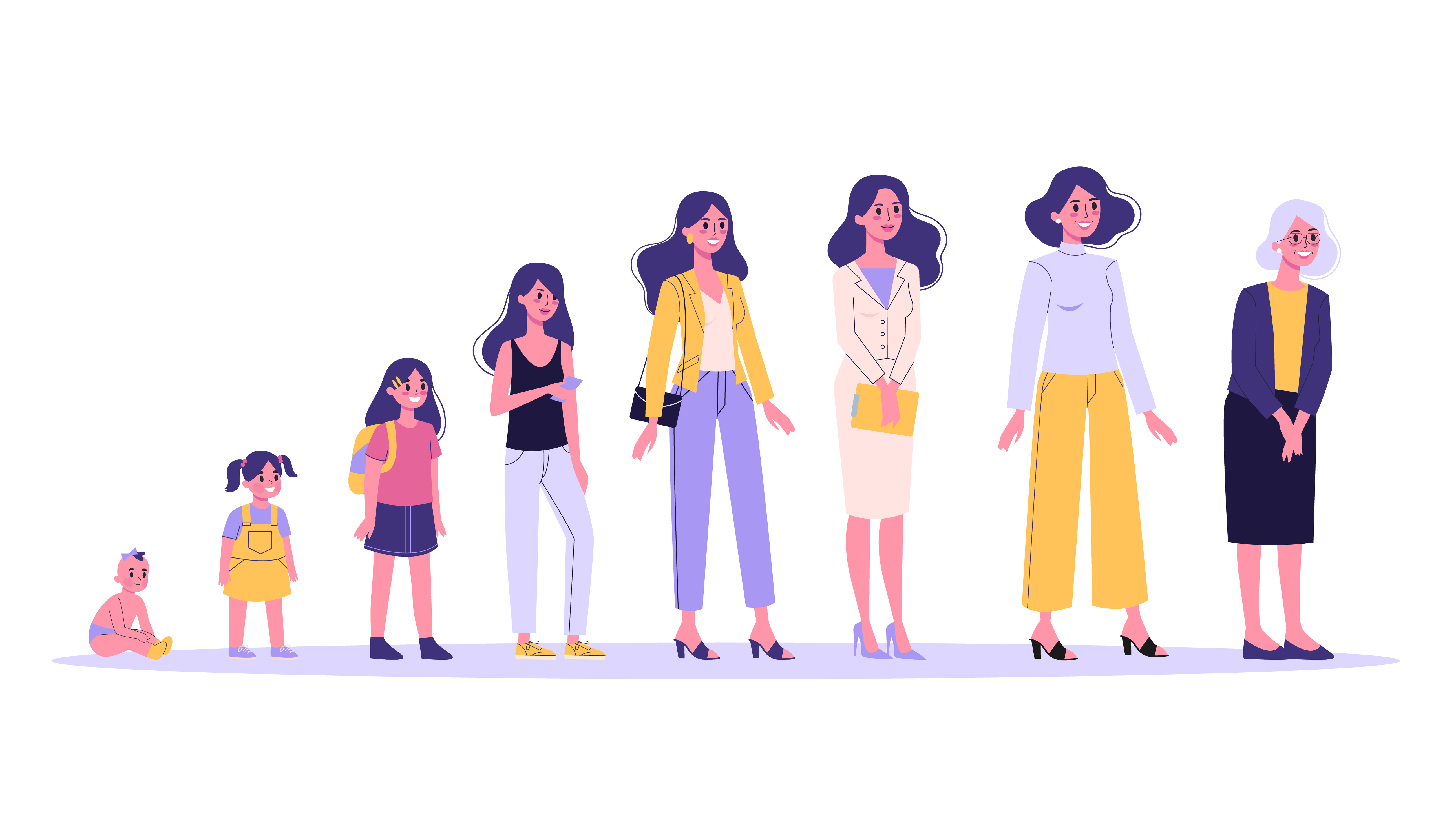 A person going through the life cycle