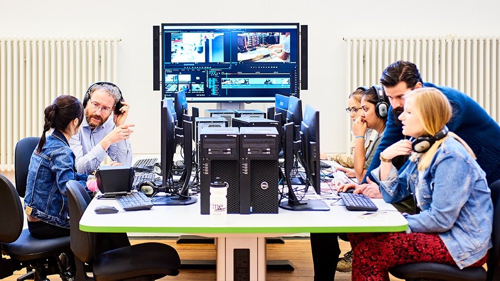 Students at work in the Media labs.