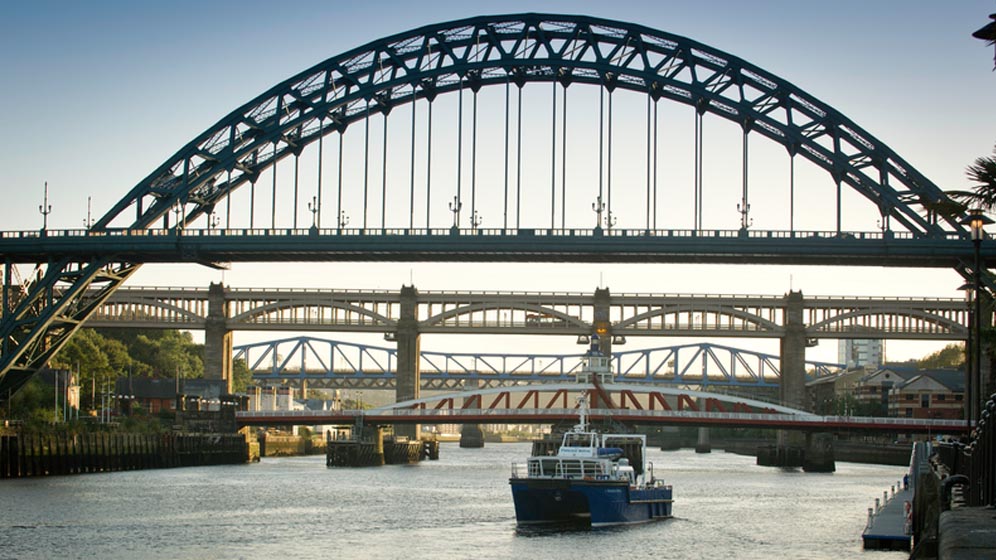 The Princess Royal research vessel sails on the River Tyne