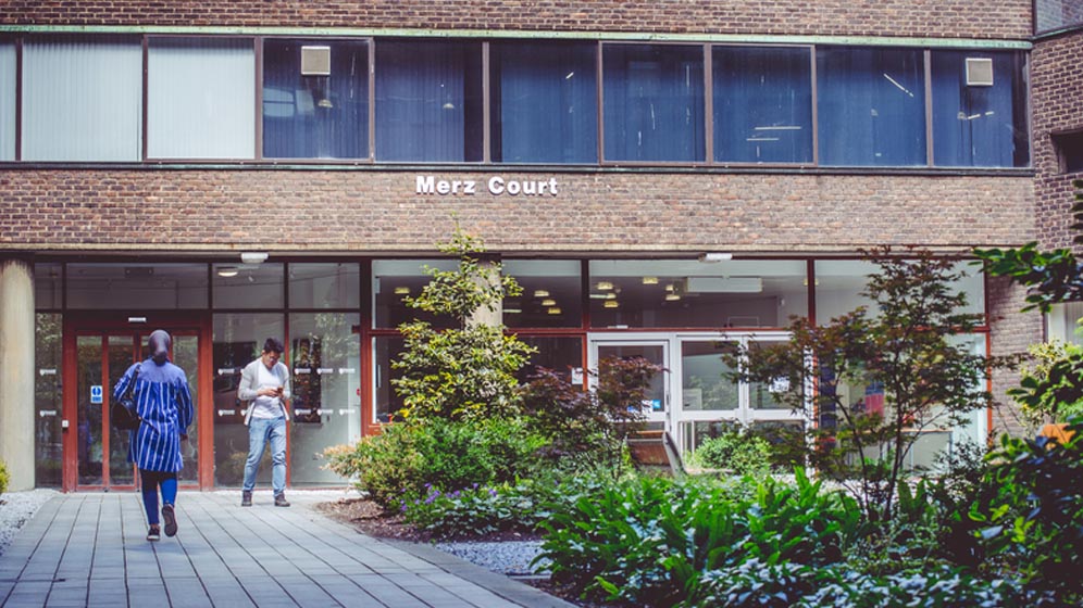 Students outside Merz Court