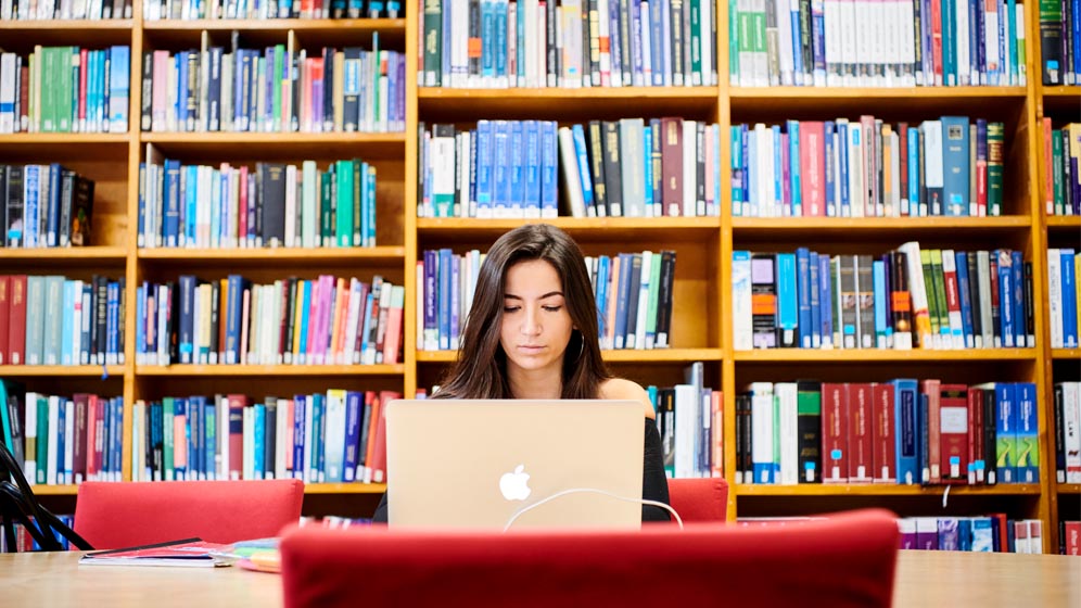 A student working in the Law School