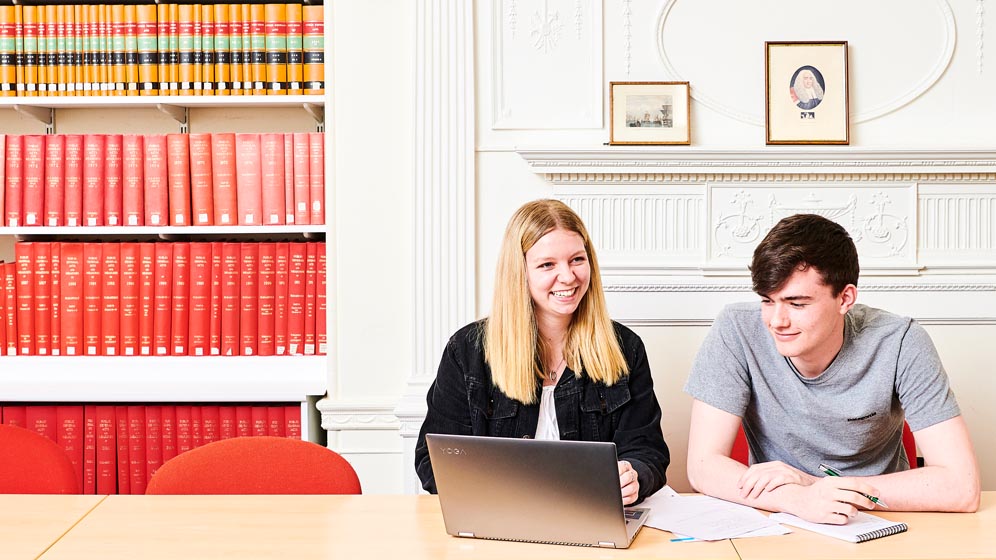 Students working in the Law School