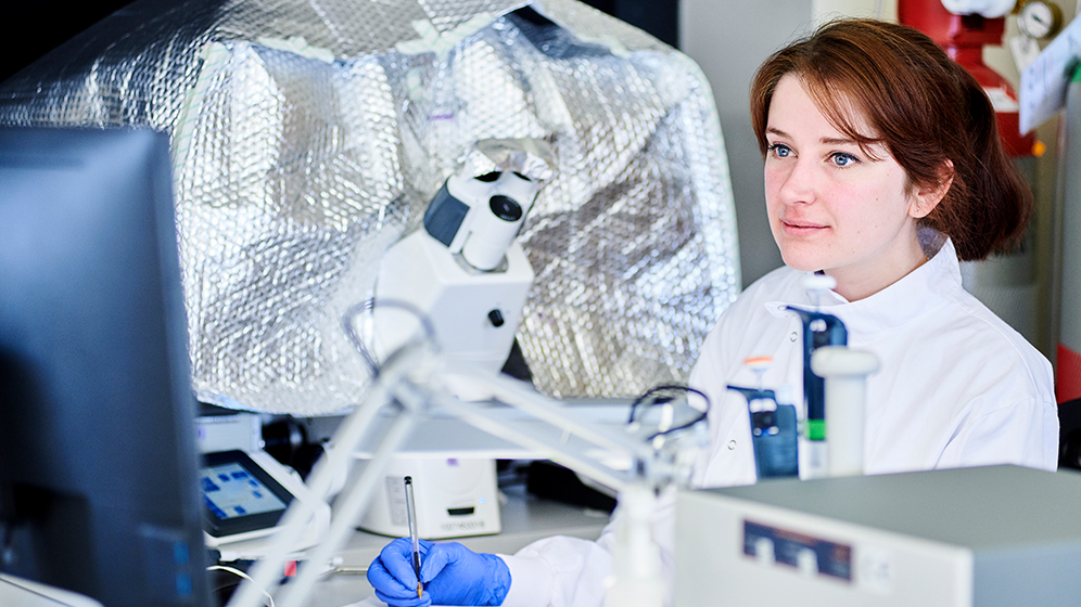 Trainee Dentist working in a lab