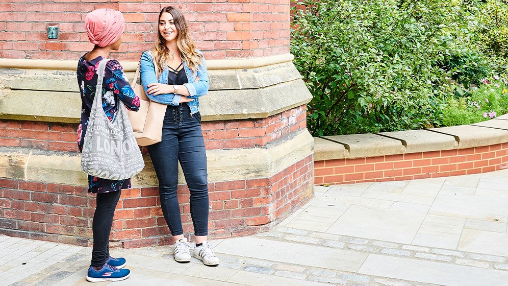 Students outside the politics building