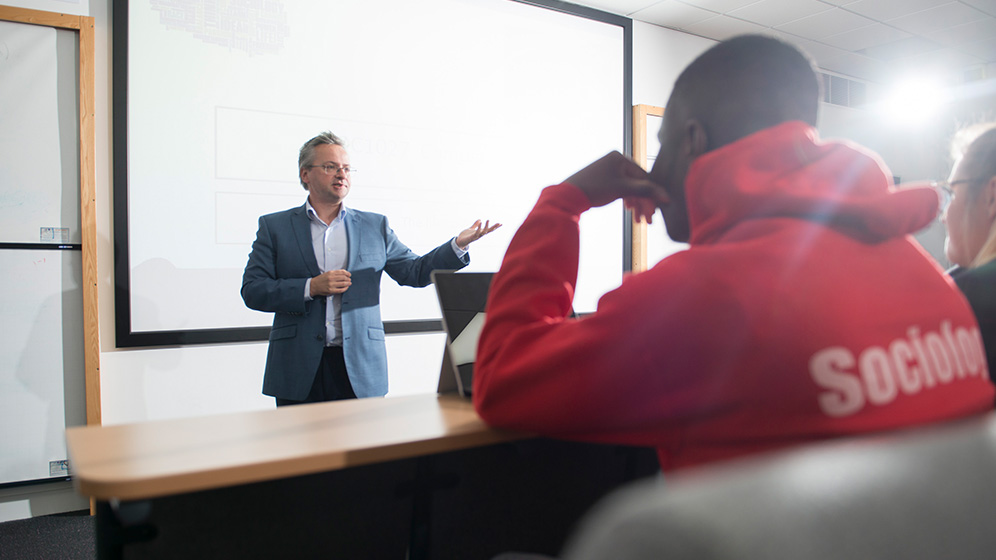 Student in a lecture